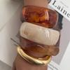 SHIXIN Trendy Chunky Resin Acrylic Wide Bangle Bracelet for Women Vintage Irregular Metal Stackable Cuff Bracelet Party Jewelry