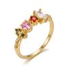 Luxury Colorful Cubic Zirconia Rings for Women Trendy Gold Color Brilliant Thin Finger Rings Stackable Statement Jewelry Gifts