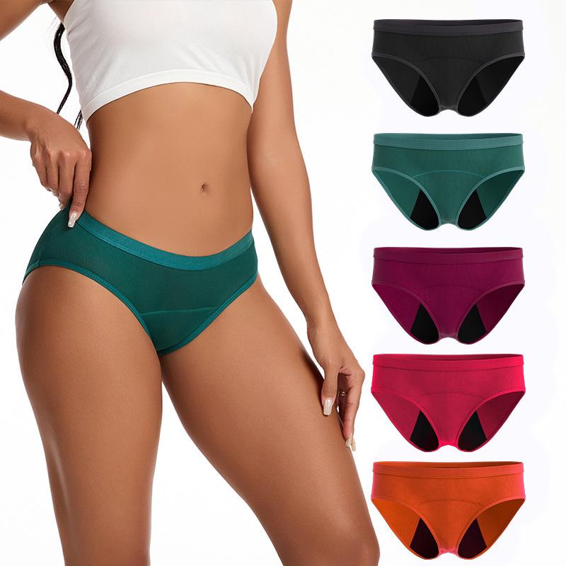 Cross-Border Plus Size Leakproof Postpartum Period Panties - Low Waist Seamless Women's Briefs