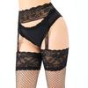 Plus Size Sexy Sling Fishnet Stockings For Women Lace Black Hollow Out Sling One-Piece Socks Female Mesh Fishing Net Stockings