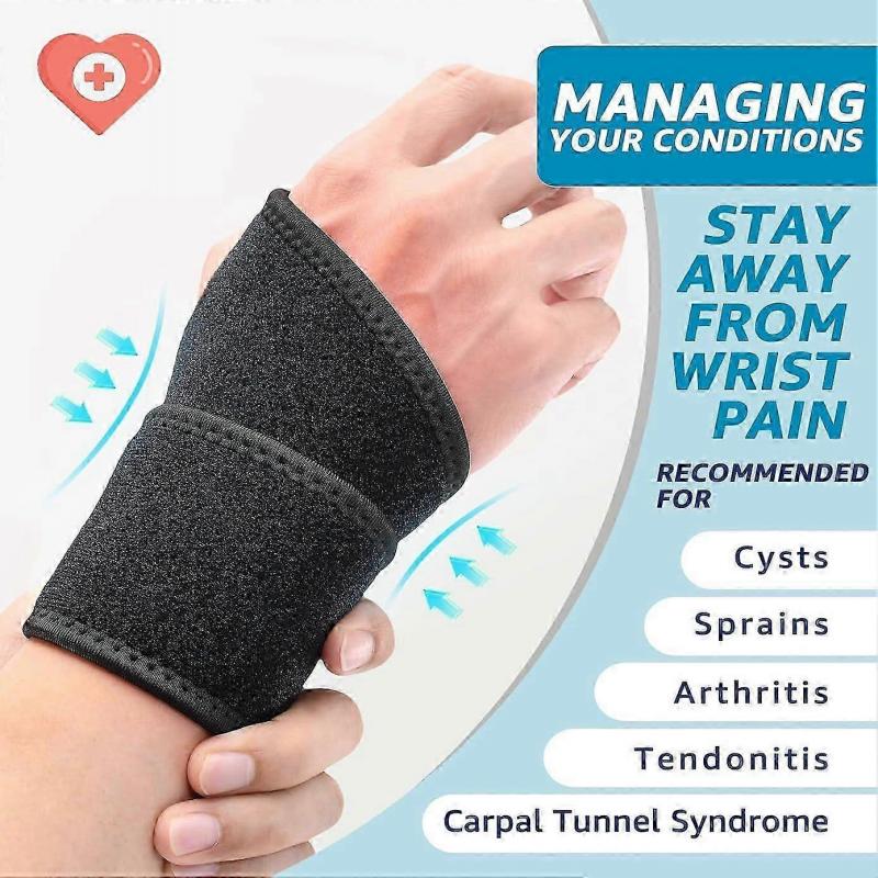 2 Pack Wrist Brace Wrist Wraps for Carpal Tunnel Arthritis Tendonitis Sprains