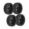 4pcs Set Racing Off road Vehicle Tires Rubber Tyre Wheel Rim for RC 1:10 Car Part (Black)