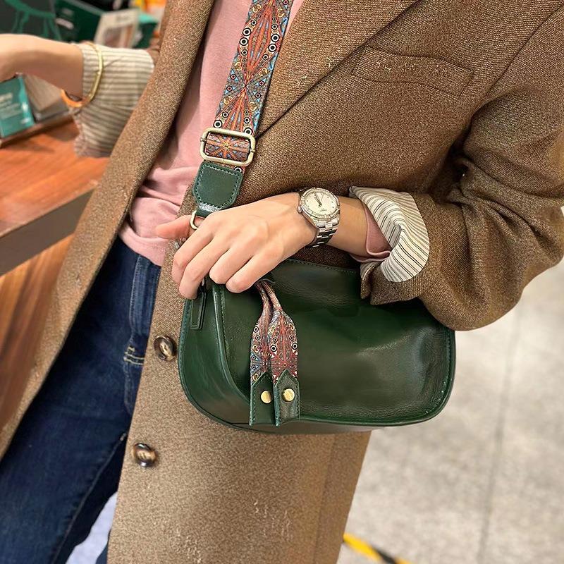 Leather women's bags, messenger bags, niche versatile shell bags, women's new cowhide bags, shoulder bags