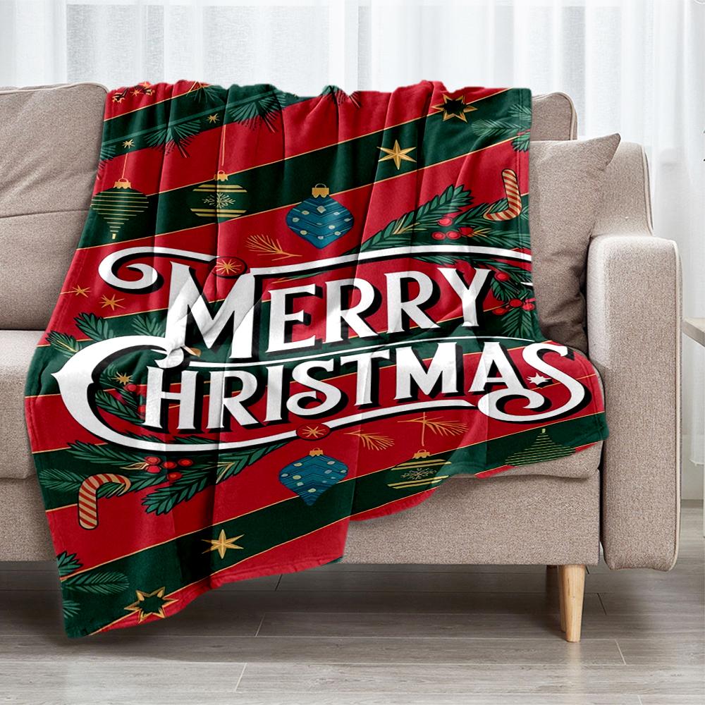 Christmas Theme Printed Blanket - Perfect for Couch, Bed, Travel & Outdoor Use | Machine Washable, Cozy & Durable.