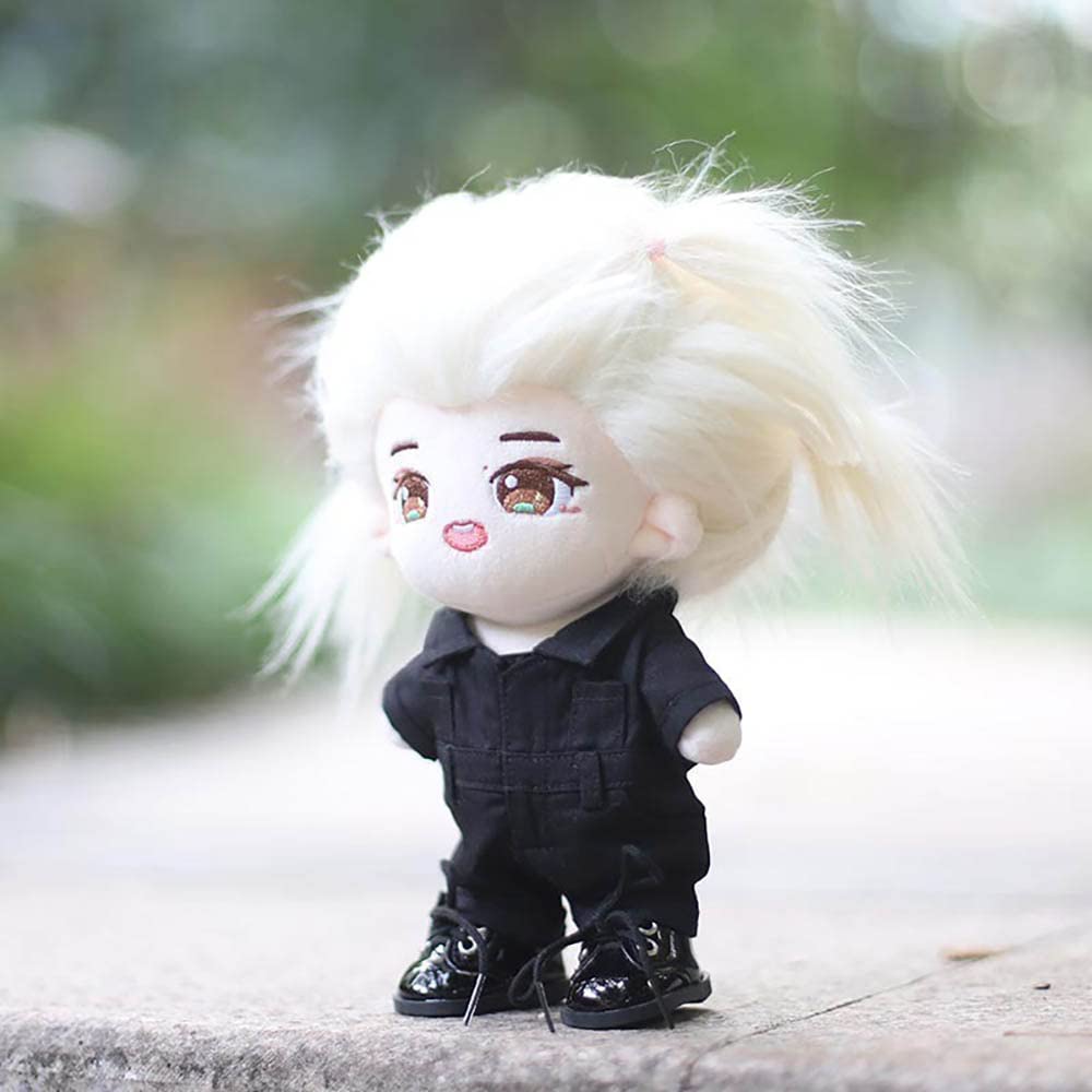 niannyyhouse 20cm Doll Clothes, Plush Doll Coveralls, Muppet Outfit, Cotton Doll Clothes, Baby Doll Clothes (White-2)