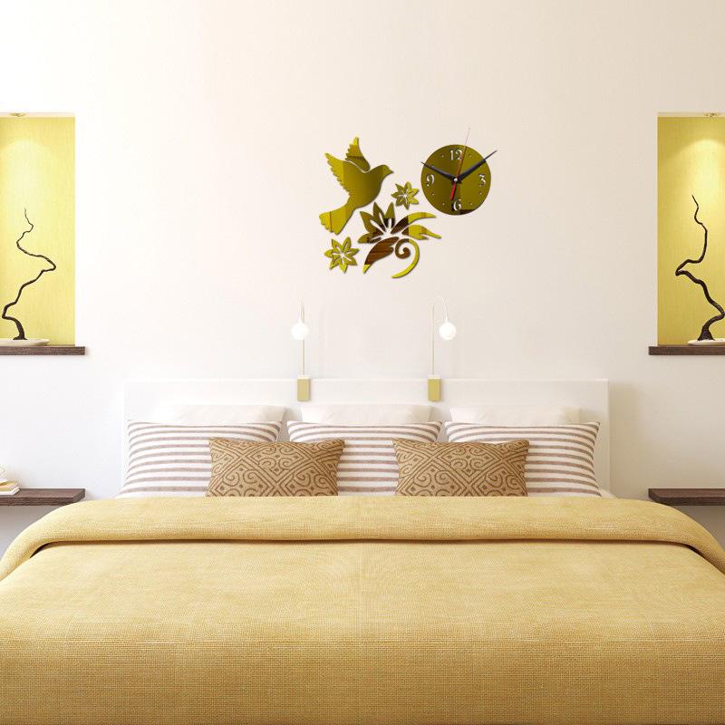 Silent Acrylic Mirror Wall Clock - Personalized DIY Decor for Living Room