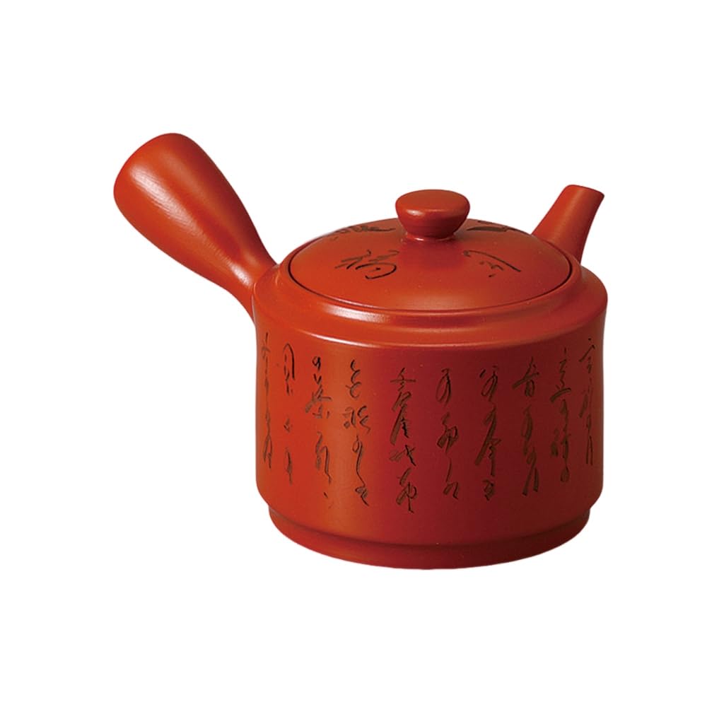 

Ale-net Teapot, 17.5 x 14.5 x 10cm, 500cc, Red Clay No. 3 Fine-Lined Teapot (Sawayaka Ami), Tokoname Ware, Made in Japan, Stylish