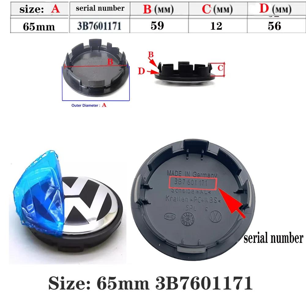 For Volkswagen 4pcs 55mm 56mm 65mm 70mm Car Wheel Center Hub Caps Cover for VW Volkswagen Golf Polo Passat Touran CC B5 B6 B7 Jetta accessories AVZ1