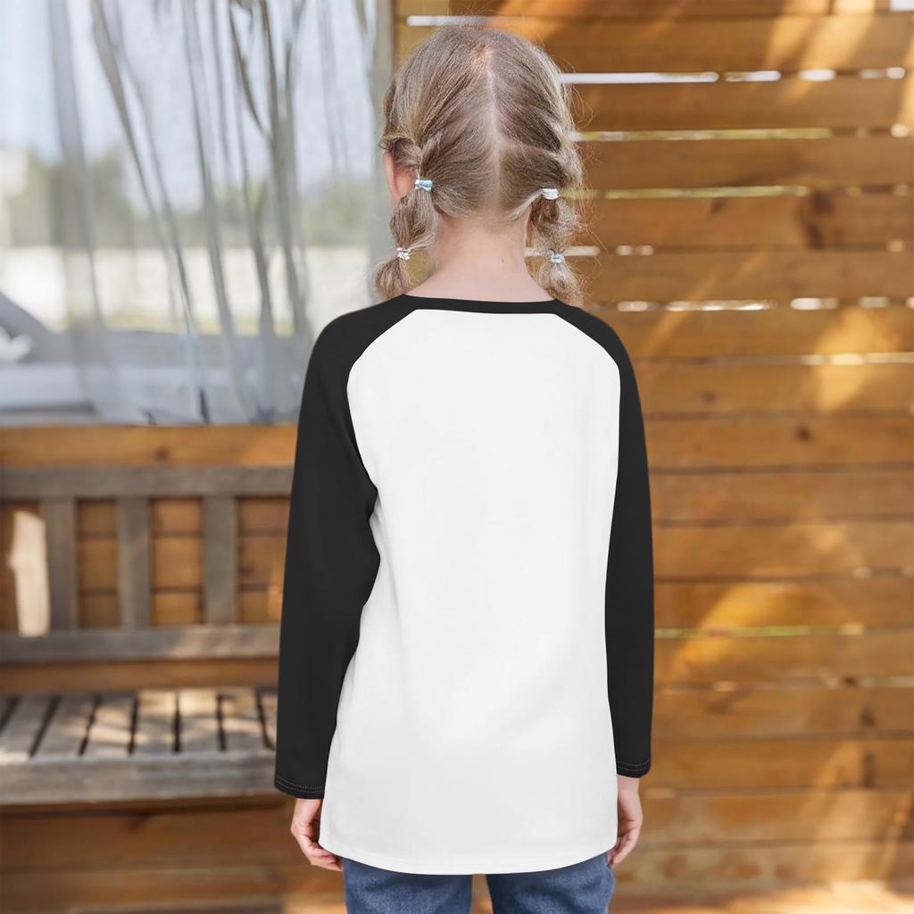 Kids' Fashionable Comfortable Christmas Print Neck Pullover Long Sleeve Top