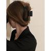 1pc Women Rectangle Hair Clips, Solid Black Hollow Matte Hair Claws, Fashion Elegant Casual Hair Accessories