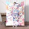 Multi-Sizes A Group of Cats Pink Blanket Warm Soft for Sofa Bed Home Travel Camping Blanket All Seasons Holiday Gifts