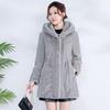 Mink Fur Hooded Mid-Length Winter Coat for Women