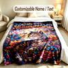 Cat Theme Soft Blanket Personalized Custom Name Text Print Warm Blanket Home Sofa Bedroom Decor