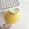Women Summer Empty Top Visors Sun Hat Simple Solid Color Wide Brim Sunscreen Cap Female Outdoor Adjustable Travel Beach Hats