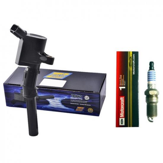 New  Ignition Coil (1) + (1) Motorcraft Spark Plug For 1999-04 Ford Mustang