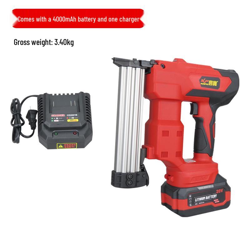Gaobao F32 Brushless Lithium Battery Brad Nailer: Dual-Use Woodworking Straight Nail Gun with Continuous Firing.