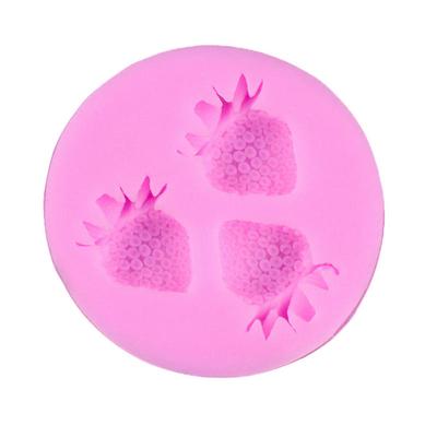 3D-Kuchen dekorieren Erdbeere geformt Fondant Zucker Kuchen Silikonform Kunstwerkzeuge