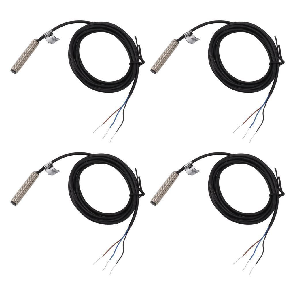4 Set Proximity Sensor Switch 8mm Flat Head Metal Case NPN DC 3 Wire Normally Closed Proximity