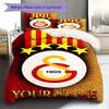 Galatasaray S Custom Name Pattern Bedding,Quilt Set Quilt Cover Pillowcase Home Birthday Gift(1 * duvet cover + 2 * pillowcase, without core)