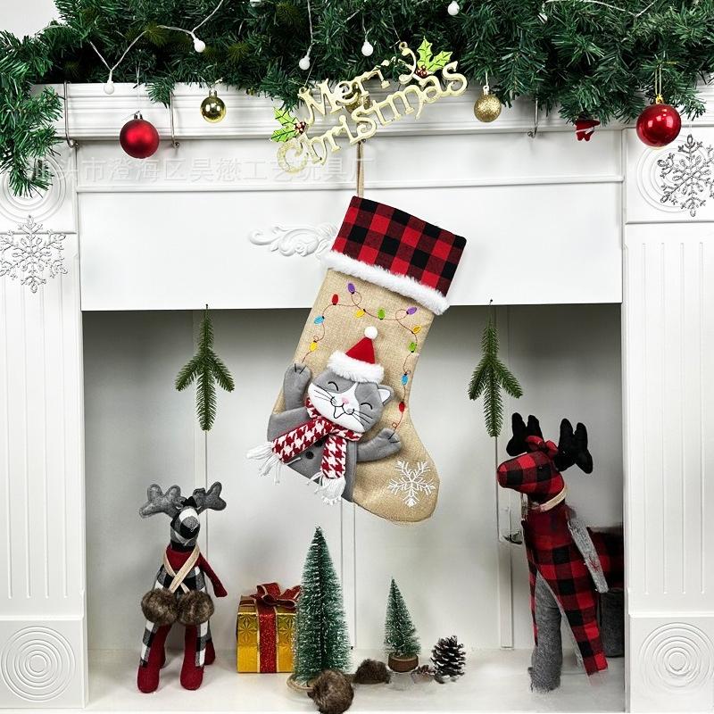 Christmas Socks Gift Bag Christmas Tree Ornaments Snowman Christmas Tree Pendant