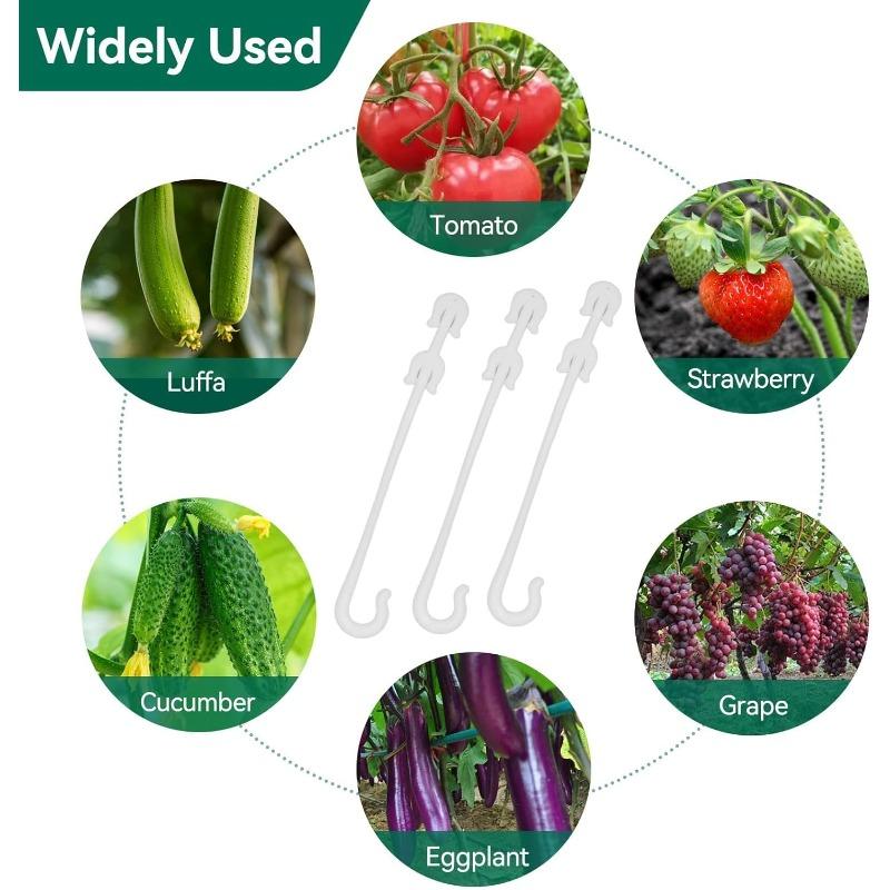 20 Stück Tomatenstütz-J-Haken Kunststoff-Pflanzenkletterranken-Clips Gartenstützhaken für Gewächshaus Freilandlandwirtschaft