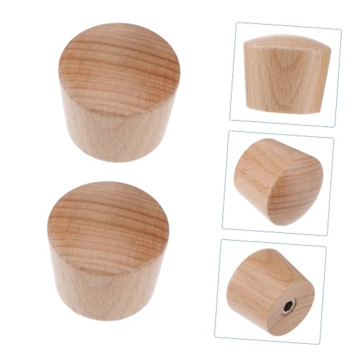 WATIIFUFU 2-Piece Wooden Pot Lid Knob Replacement Soup Pot Lid Handle, Universal, Easy to Grip, Easy to Clean, Durable