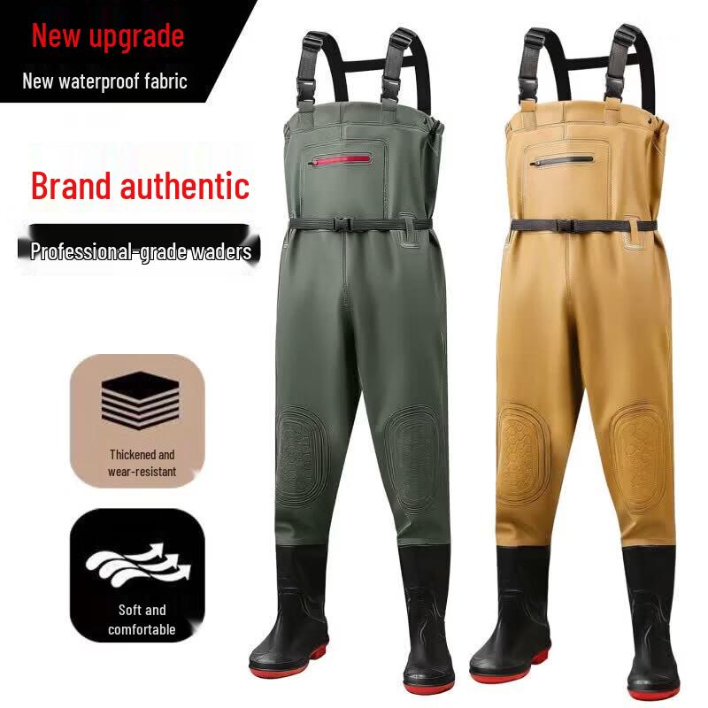 Men's Waterproof Integrated Wading Pants with Boots