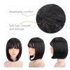 Short Bob Wig With Bangs for Women Synthetic Bob Wigs Black Pink Purple Cosplay Wigs for Party Daily Shoulder Length