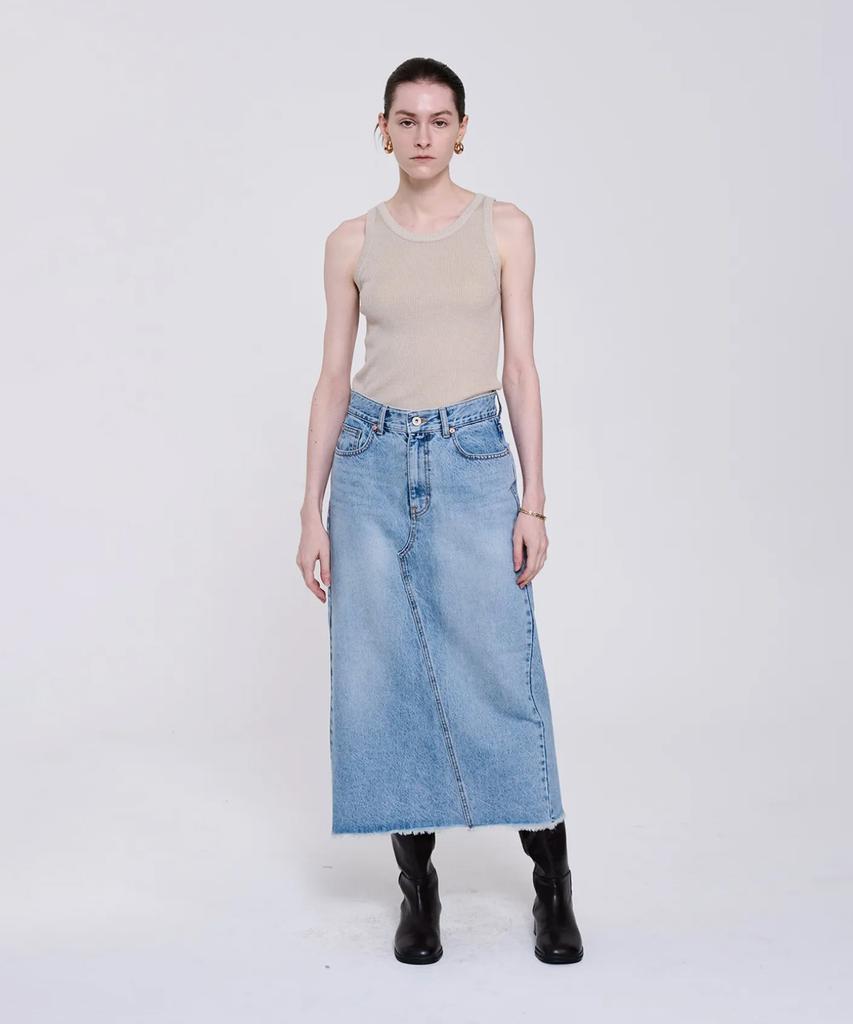 Peulloujin Ray Denim Skirt_Blue_Lm24Fwdn006