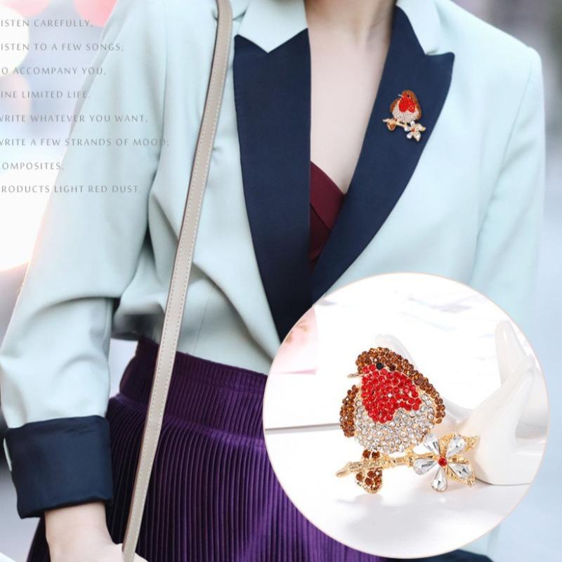 Creative Women Crystal Bird Brooch Badges Fashion Classic Rhinestone Party Pin Accessories for Ladies's Coat
