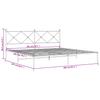 Metal Bed Frame with Headboard Black 200x200 Cm