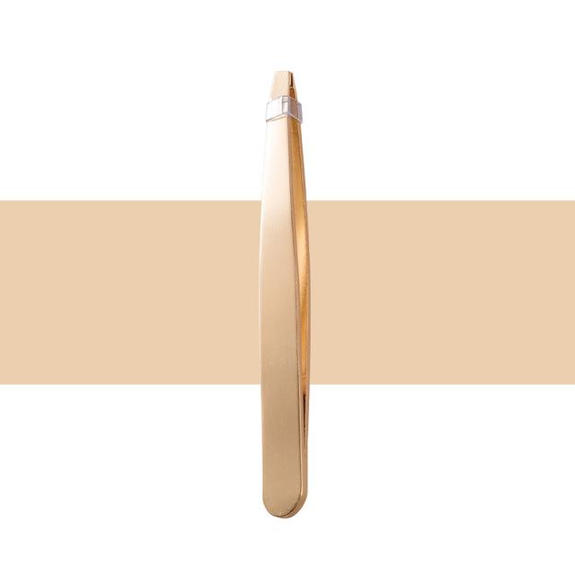 

1 шт. цветной пинцет для бровей из нержавеющей стали с наклонным кончиком, зажимы для удаления волос, пинцет с расческой, женские инструменты для макияжа золотой