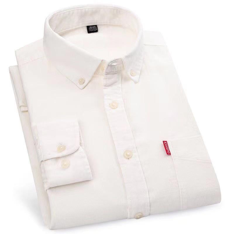 Herren Langarm Cordhemd - 100% Baumwolle, Lässige Passform, Übergröße, Ideal für Herbst & Winter