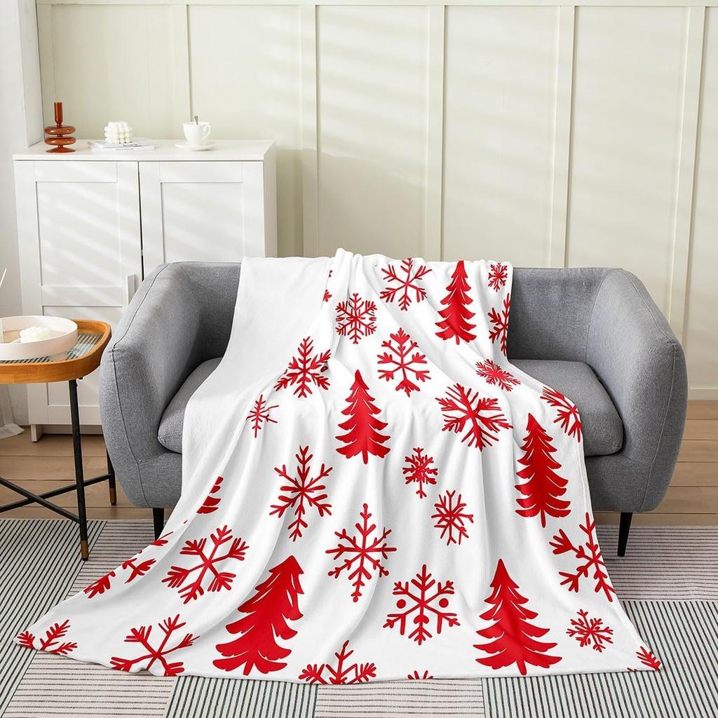 Snowman Winter Holiday Throw Blanket Festive Design for Living Room Decor Gift for Her CozyStyle180x250