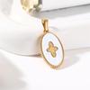 18K Gold French Vintage White Shell Flower Pendant for DIY Bracelet/Necklace Jewelry