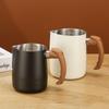 304 Stainless Steel Latte Art Pitcher with Internal Scale & Wood Handle