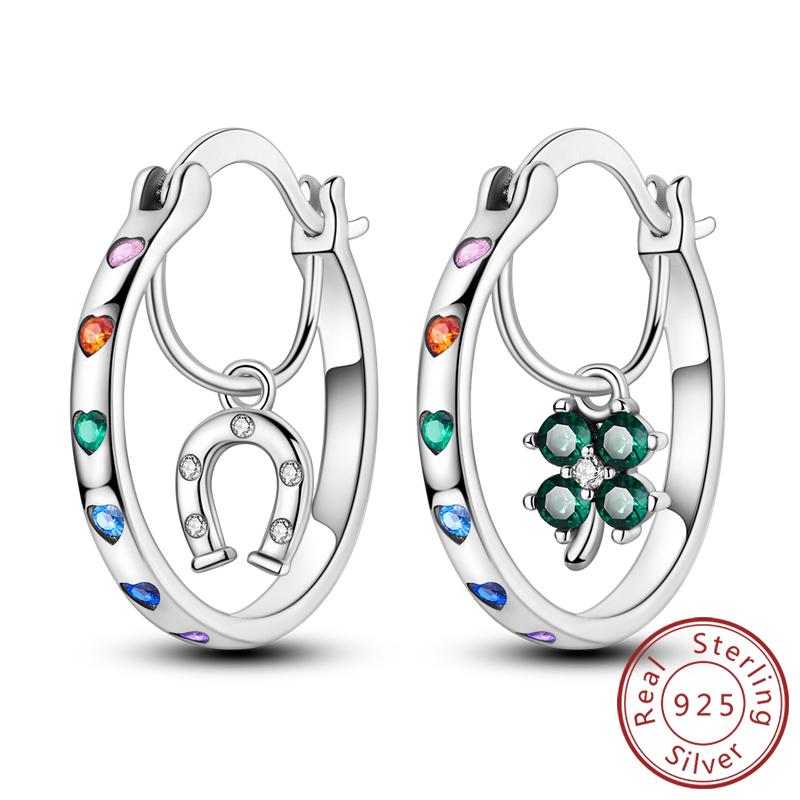 925 Silver Earrings Starry Pearl Devil Eye Simple Drop Stud Hoop Earrings for Women Girl Fashion Jewery Accessories
