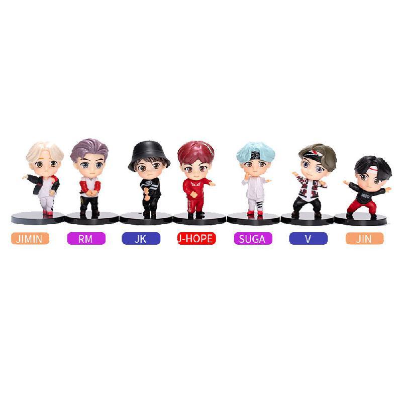 Buntan Boy 7 Pieces/Set Action Figure Doll Model Toy Rm Jin Suga Jhope Ji Min V Jungkook Star Idol Cute Gift