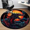 1pc Dragon Moon Office Round Area Rug, Under Office Chairs Bedroom Living Room Home Decor, Room Deco