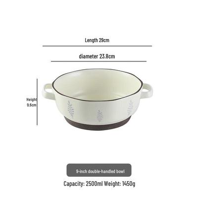 Mimosa Japanese Ceramic Double-Ear Serving Bowl