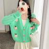Romantic three-dimensional flower knitted cardigan autumn and winter new style foreign style versatile outer sweater jacket women