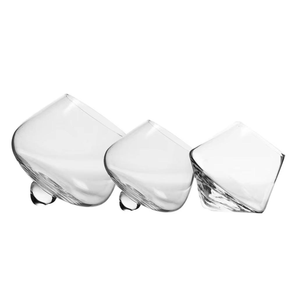 Rotating Irregular Whiskey Wine Glass Transparent Whiskey Liquor Glasses Cognac Glasses Cup  Beer