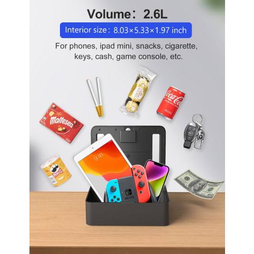 STARSIKI Metal Time Lock Box, Phone Lock Box with Timer, USB C Charging, Self-Controlled Container, Child Lock, Audio Prompt, Time Release, Safe Locke