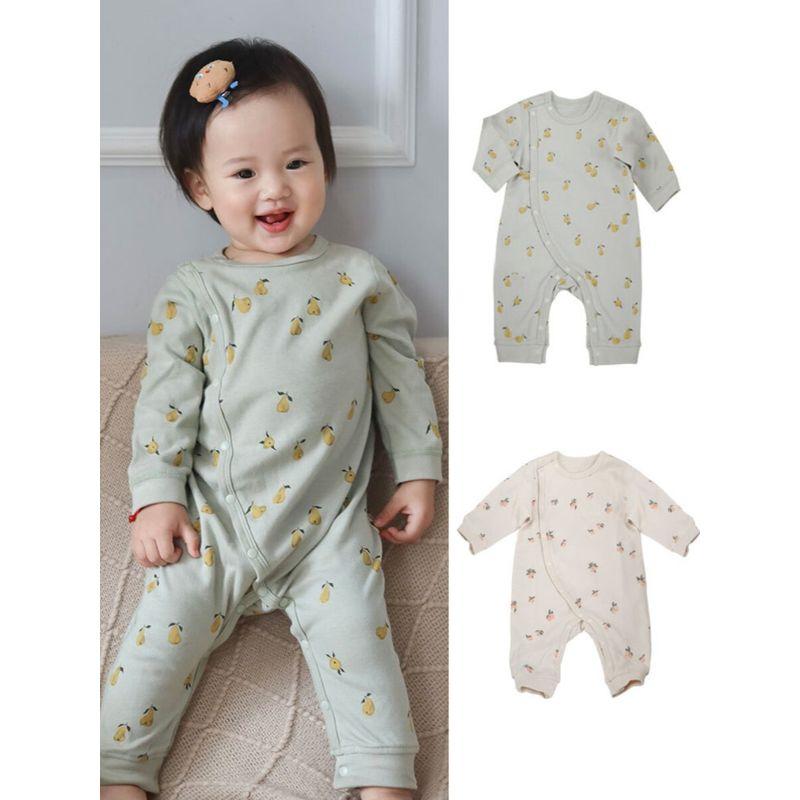 Newborn Girl Romper, Cute and Adorable Seamless One-Piece Crawling Suit, New Side-Opening Baby Clothes, Soft Baby Crawling Suit