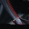 Car Steering Wheel Cover 3 Color DIY Needles And Braid Thread Artificial Leather Car Covers Suite Texture Soft Auto Accessories