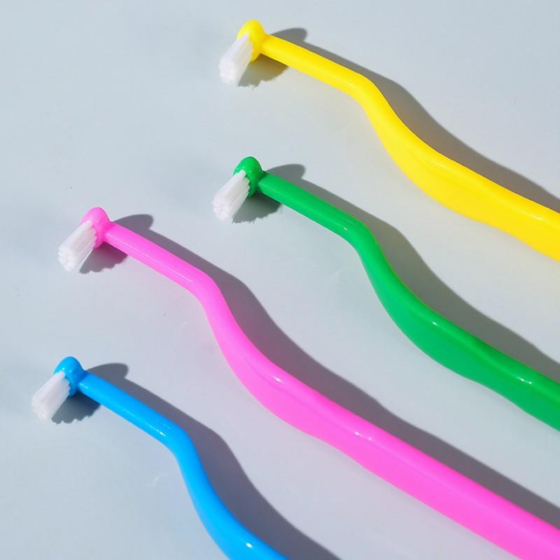 Dog Toothbrush Small Head Pet Toothbrush Side Brush Fot Dog Teeth Cleaning Soft Hair Dogs Toothbrushes Gromming Pet Supplies