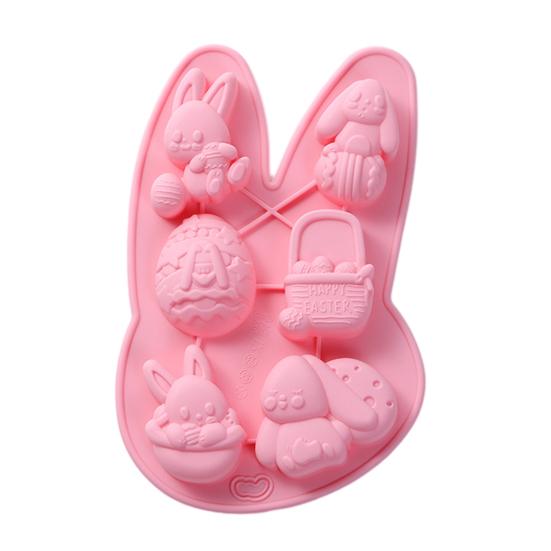 Easter Chocolate Mold Non-Stick Shape Silicone Baking Chocolates Candies Cake Mold Easter Bunny Cupcakes Candy Mold