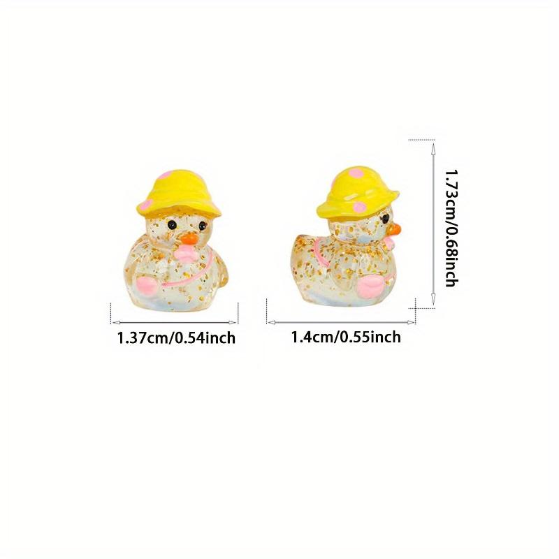 Patos Luminosos Flash Mini, Pato em Miniatura com Chapéus, Decoração de Jardim de Fadas Fluorescente, Animais Fofos Micropaisagem