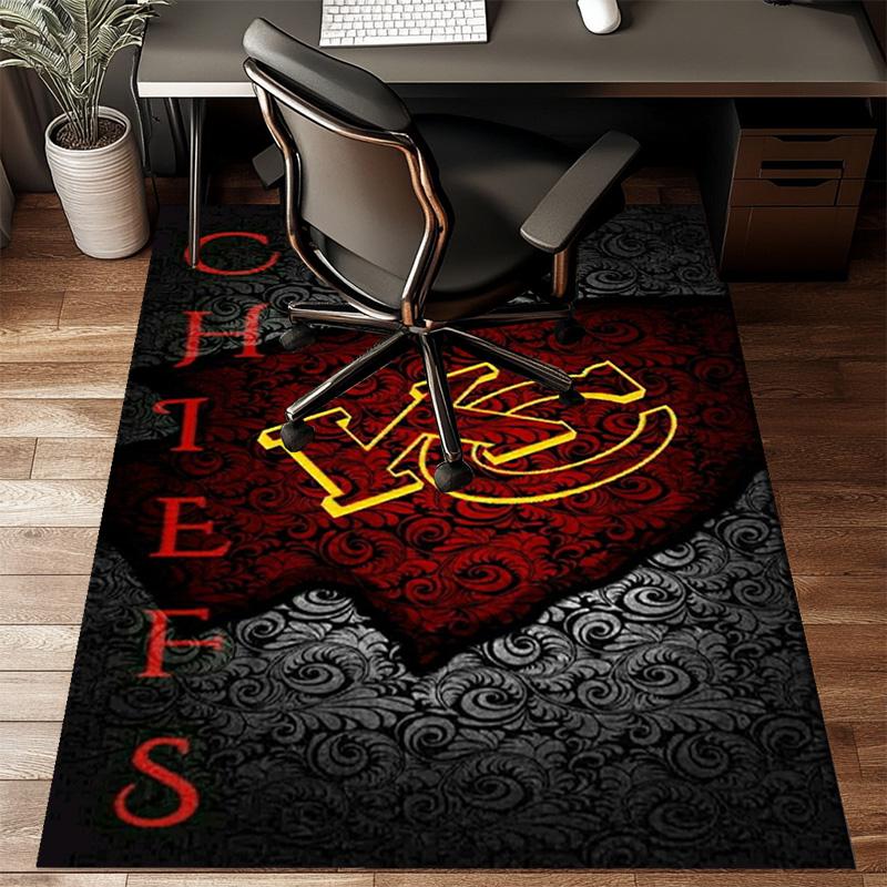 Kansas Chiefs Logo Rug Game Carpet, Floor Mat for Bedroom Living Room Entryway Rug, Home Decor Idea Gift for Christmas birthday