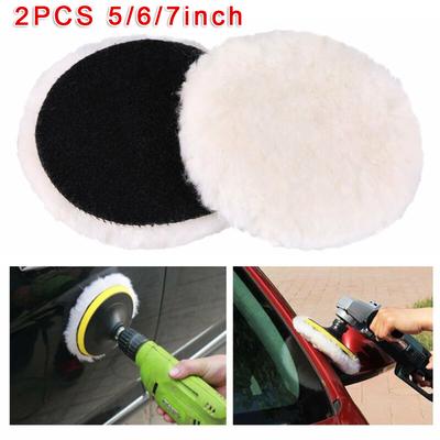 2 stücke 5/6/7 Zoll Auto Polieren Pad Wolle Polieren Polieren Disc Wachsen Disc Polierer Adapter Automotive Care Sauber Polieren Pads